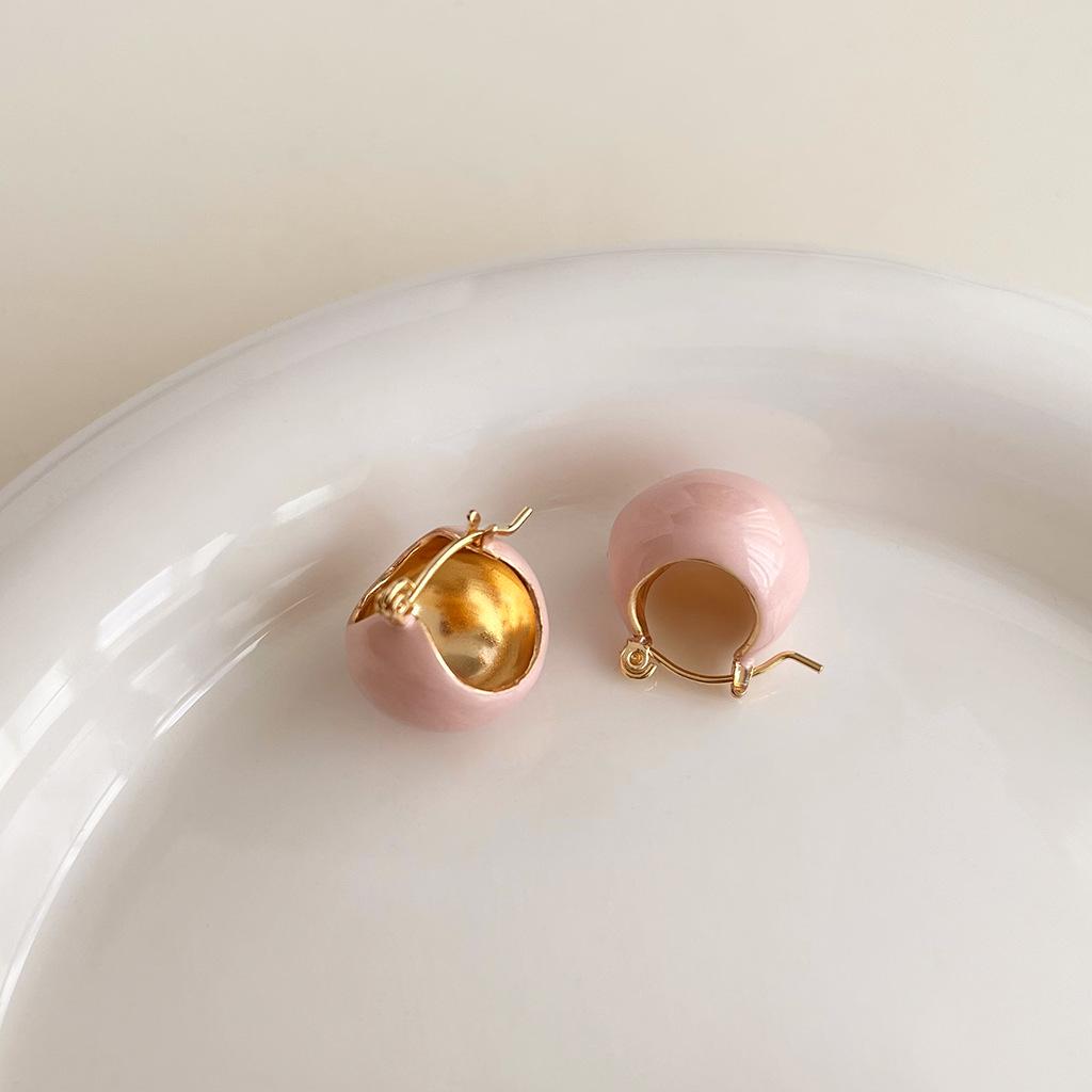 Elegant Heart Drip Oil Flower Stud Earrings for Women