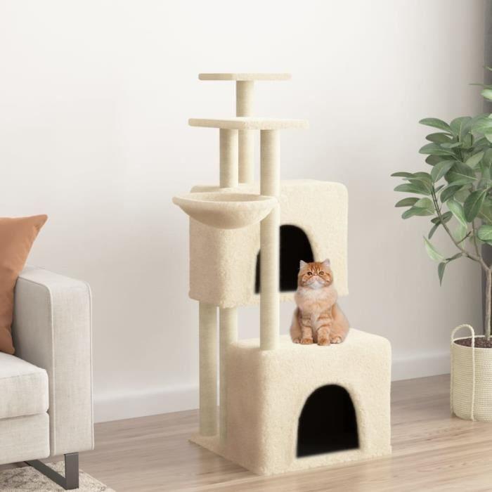 VidaXL Arbre à chat avec griffoirs en sisal crème 122 cm 172052