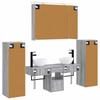 Bathroom Furniture Set 6 pcs Grey Sonoma Engineered Wood and Glass