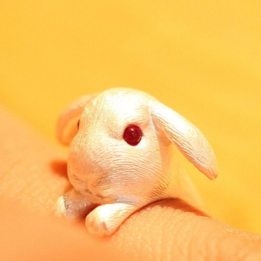Adjustable Finger Ring Opening Punk Party Jewelry Korean Style Ring Women Rings Rabbit Animal Ring