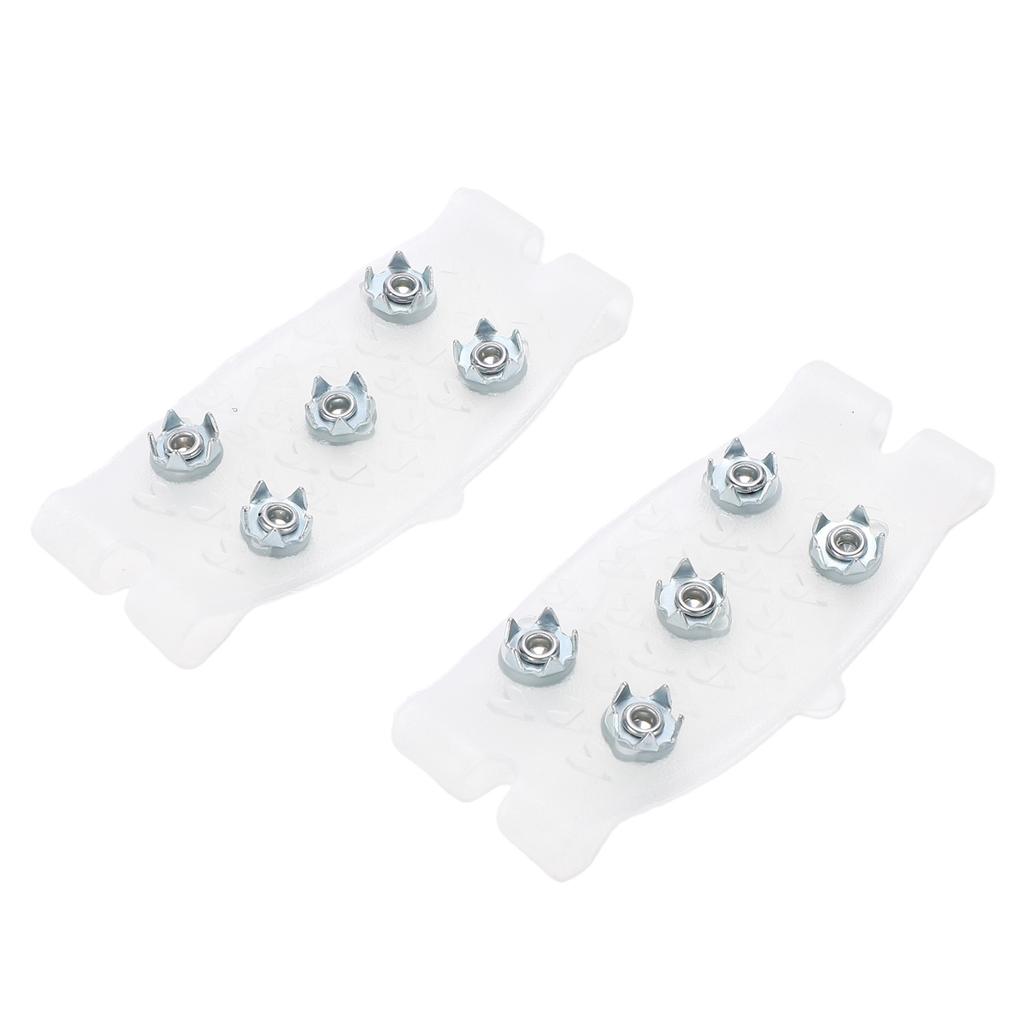 2pcs 5 Prong Ice Cleats Non Slip Enhanced Grip Portable Shoe Spikes for Winter Hiking Snow Traction