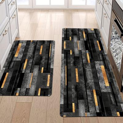 Luxuriöse moderne, unregelmäßig gestreifte Küchenmatte, weich, verdickt, wasserdicht, rutschfest, ölbeständig, Bodenmatte, Läufer