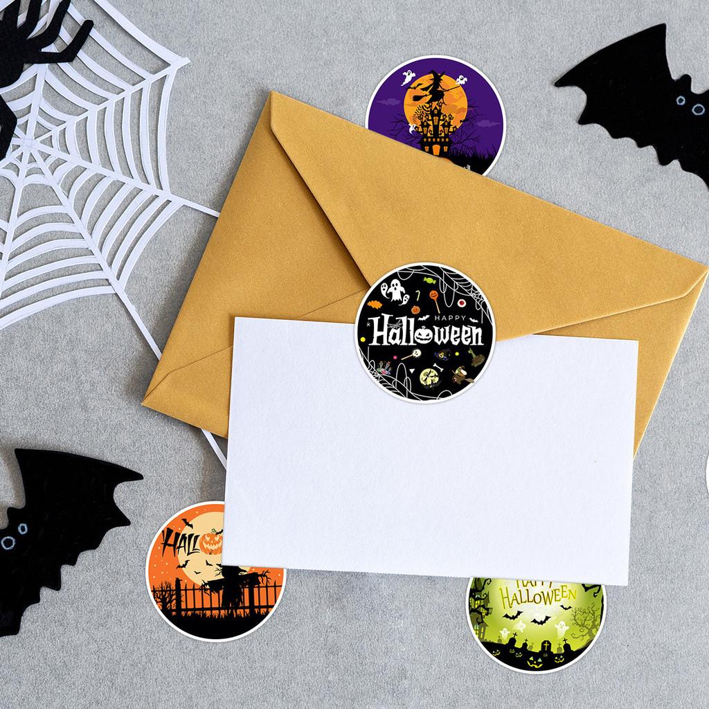 Ghost Halloween Theme Blood Handed Bat Pattern Envelope Label Set Stickers