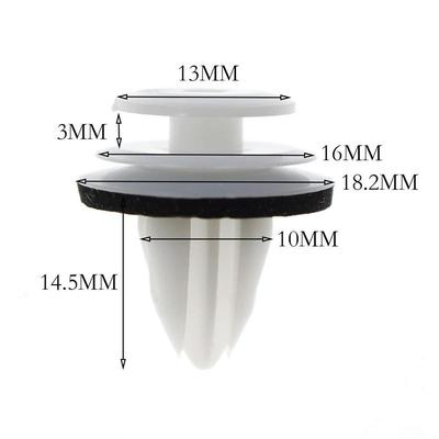 100PCS 10MM Plastic Car Door Bumper Fastener Clips Rivets Clip Door Panel Auto Fasteners Trim Panel Push Retainer Universal