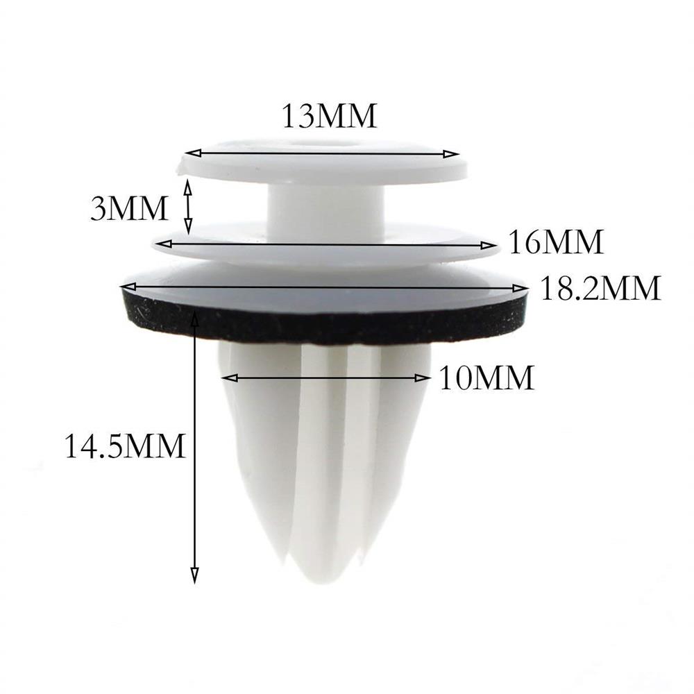 100pcs/set 10MM Hole Car Door Bumper Fastener Auto Plastic Fastener Screw Rivets Clips For Universal Car Bumper Fender Trims