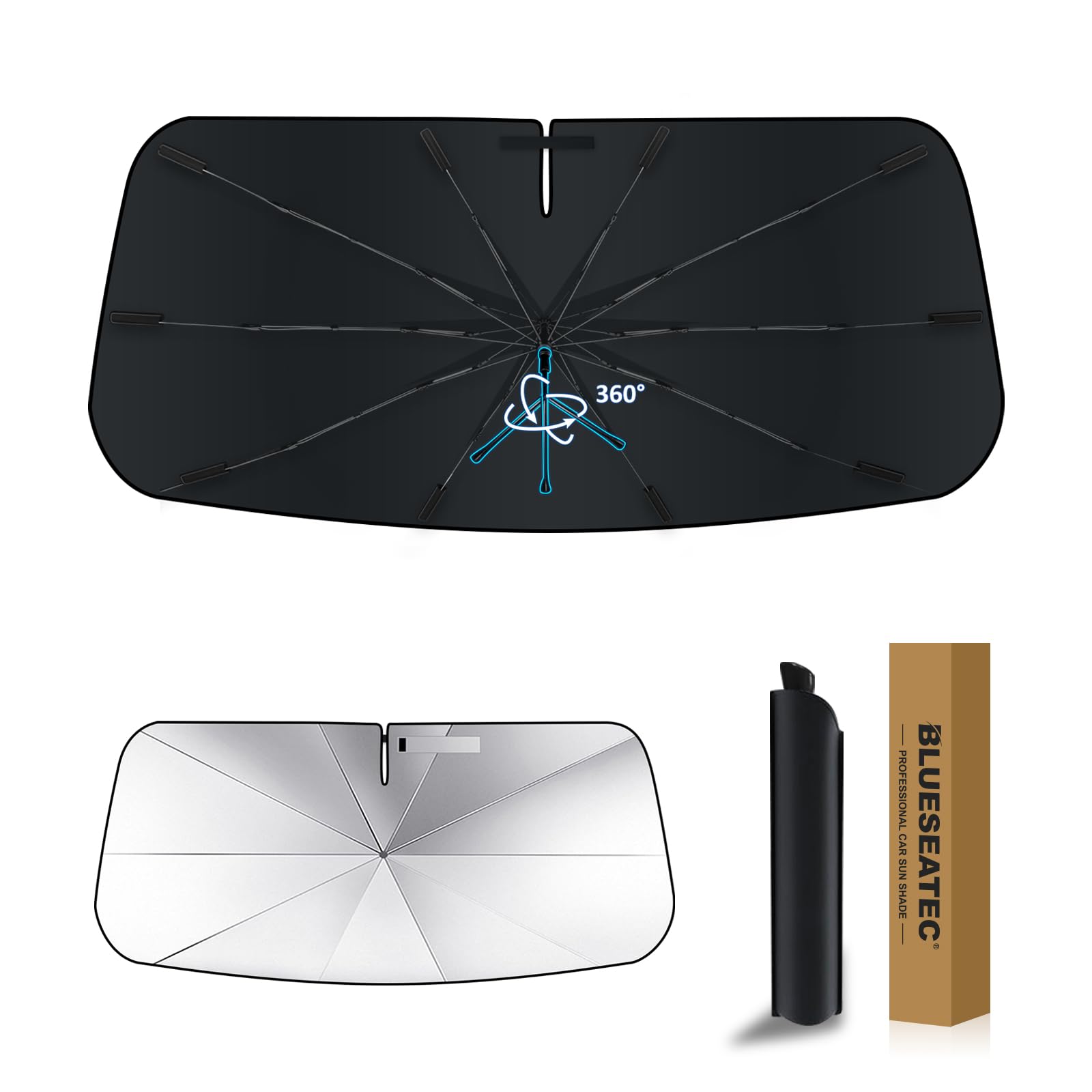 

Reinforced Rotating Windshield Sunshade for Toyota Land Cruiser 250 Series Design with Flexible UV Light and Easy Installation and Includes Storage чёрный