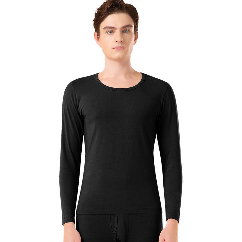 Women's Seamless Thermal Underwear Set - Antibacterial, High Elastic, Plus Velvet, Thin, Long Sleeve, Round Neck, Cotton Blend, Autumn.