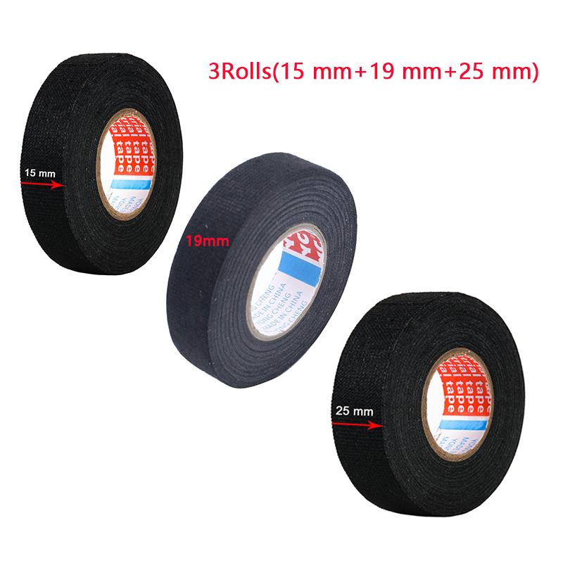 Automotive Wire Harness Cloth Tape High Temp Wrapping Noise Damping Heat Proof Adhesive Fabric Electrical Flannel Tape 15M/45M