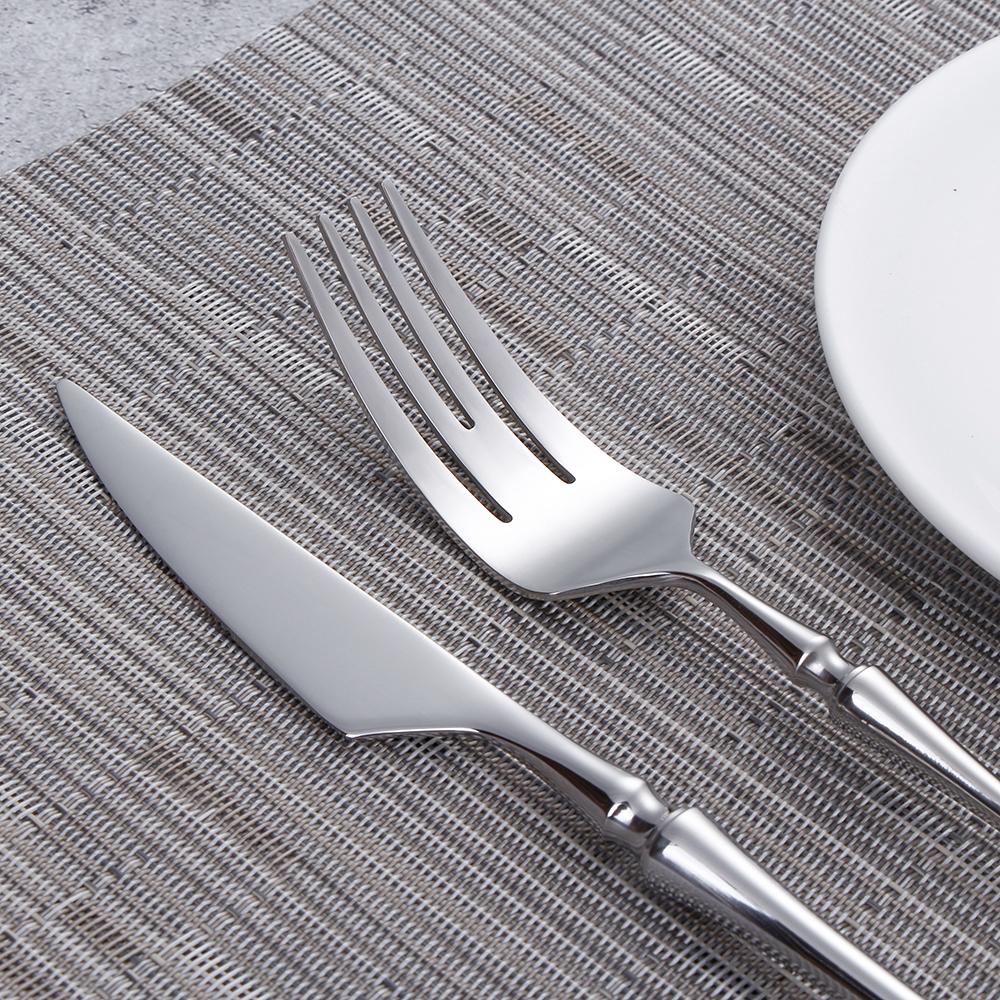 6/16/24Pcs Sliver Tableware Stainless Steel 304 Cutlery Matte Dinner Set Western Fork Spoon Mirror Flatware Dishwasher Safe