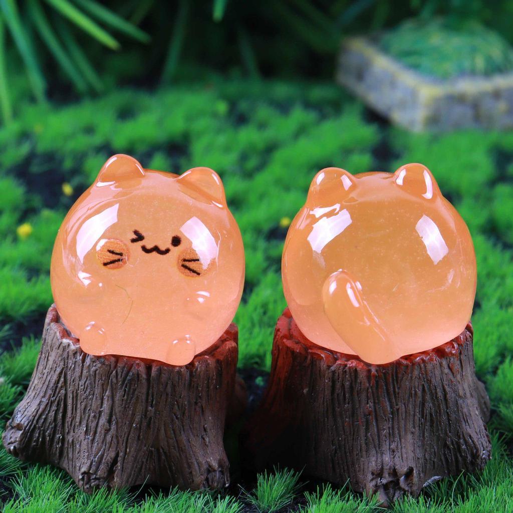 Adorable Luminous Kitten Resin Ornaments for DIY Miniature Gardens