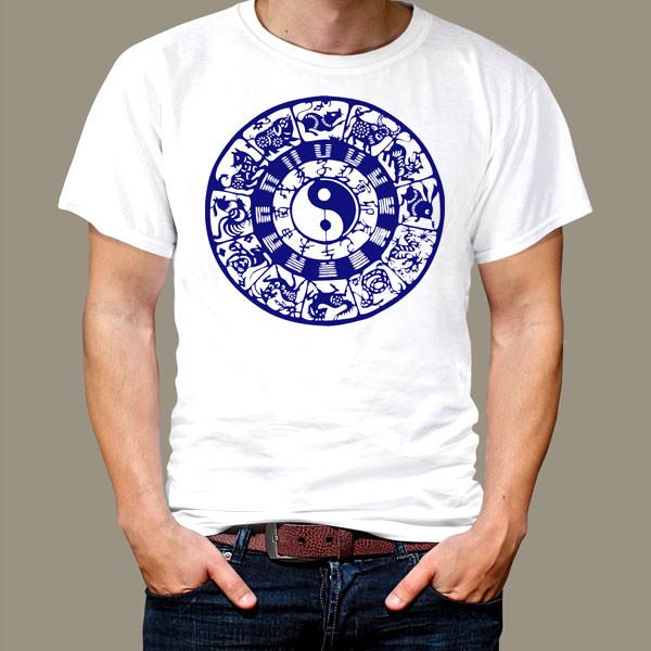 Zodiac T-Shirt Yin Yang Chinese Zen Yoga Hinduism Chakra Thai Deity Zodiac Tee S