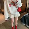 Women's College-Style Color-Block Cartoon Polo Sweatshirt for Spring and Autumn 2025 - Stylish, Youthful, Petite Fit
