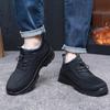 Men's Winter Warm Snow Boots Lace-Up Non-Slip Short Ankle Booties With Faux Fur Lining Comfortable Work Sneakers Casual Walking Loafers Shoes for Men