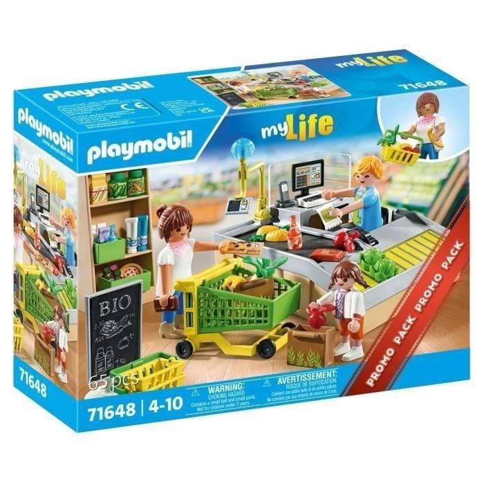 PLAYMOBIL 71648 Caisse De Paiement Supermarché, My Life Le Shopping, Promo Pack, 65 Pièces, Dès 4 Ans