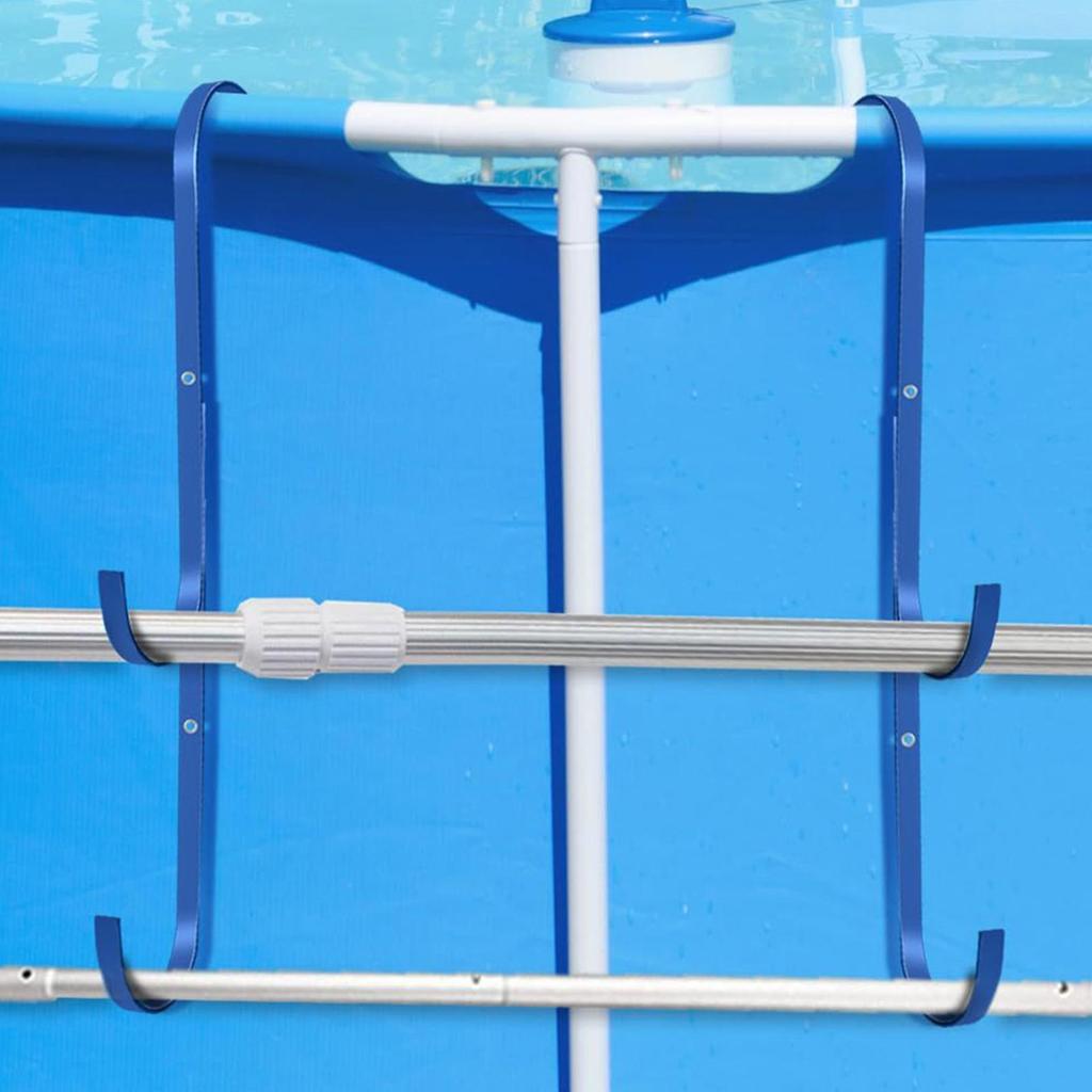 Poolside Pool Leaf Skimmer Net Holder Aboves Ground Pool Pole Hange Adjustable Telescopic Swimming Pole Hooks Accessories