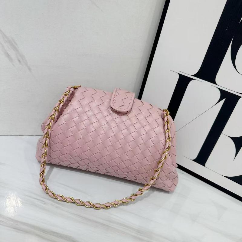 Vintage Classic Clip Chain Bag Cowhide Woven Bag Cloud Bag Underarm Shoulder Dinner Hand Shell Bag