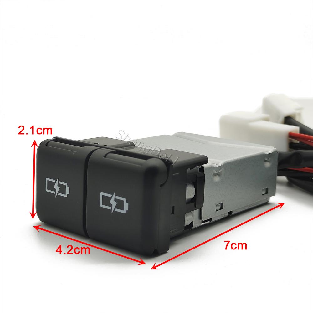 For Toyota Camry Avalon Highlander Levin RAV4 Car Charger Dustproof Socket Dual Type-C Charging Outlet Power Adapter