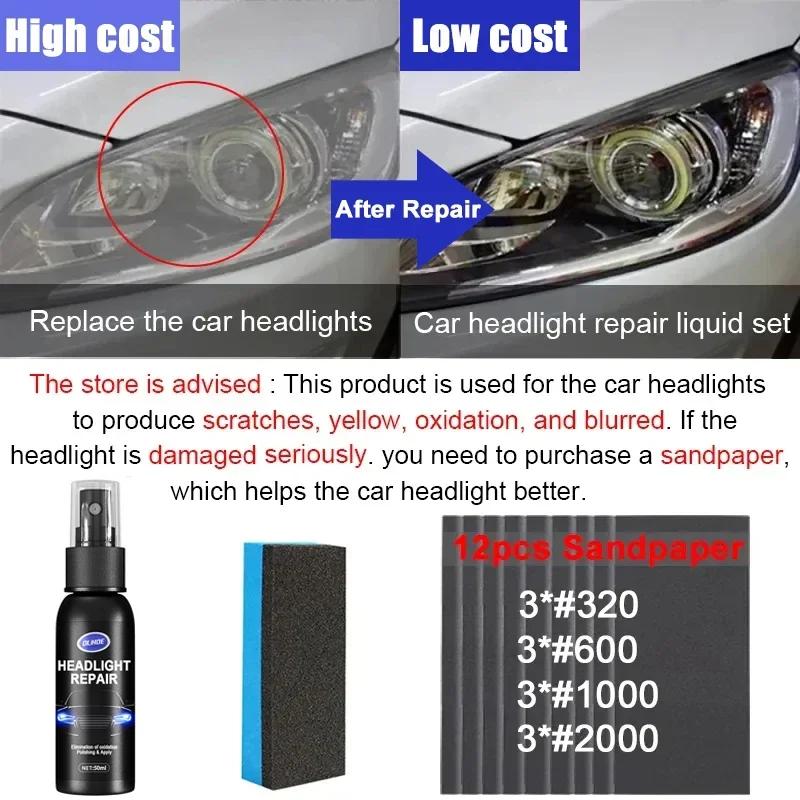 Spray Headlight Scratch Agent Polishing Car Lampshade Headlight Cleaner Headlight Kit Liquid Cleaning10/200ml Polish Renewals