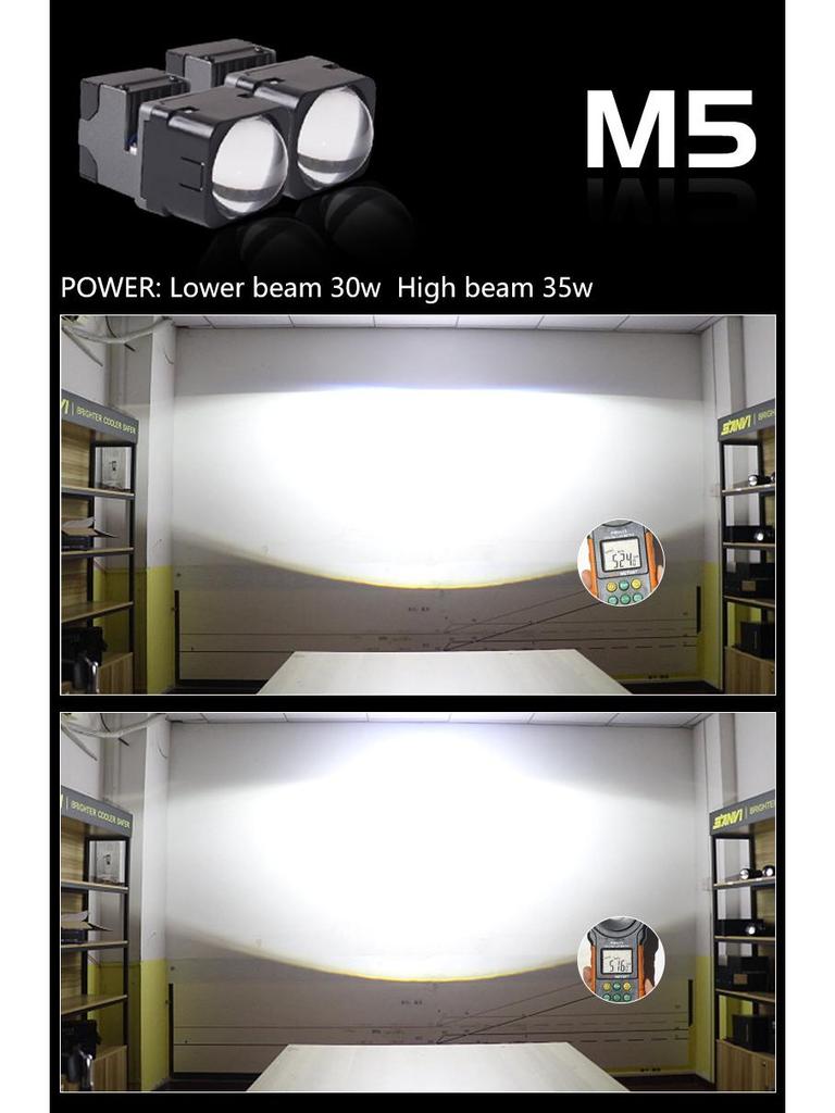 Sanwei SANVI 1.5" LED Dual Light Lens: Single Low/High Beam Laser Cannon Headlight Lens