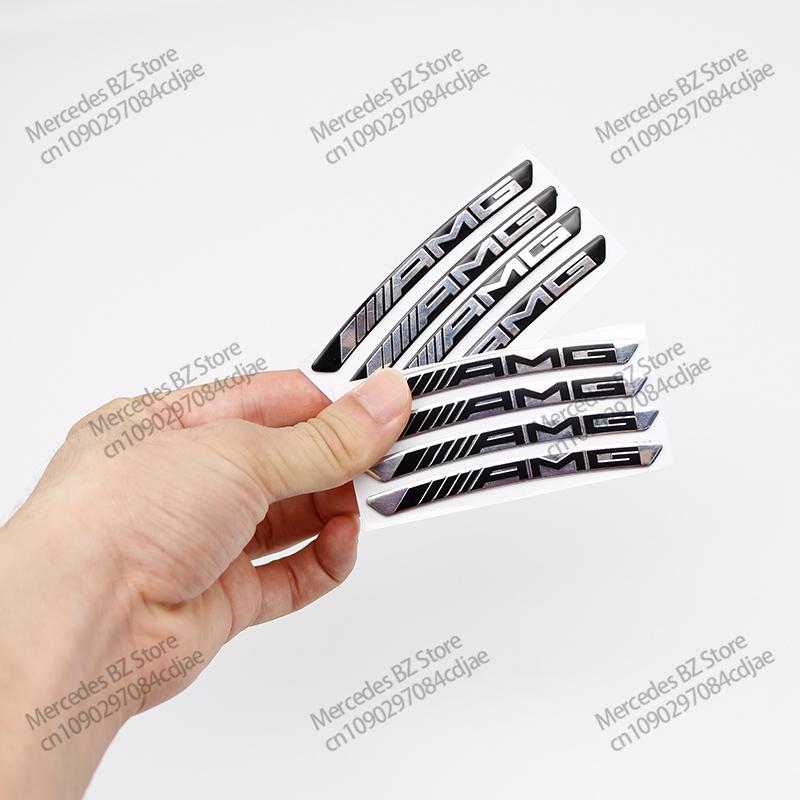 WUGL8 4Pcs Wheel Hub Stickers Wheel Rims Aluminium Decoration Strips For Mercedes Benz AMG GLC GLA GLB GLE GLS CLA W204 W205 W169 W176