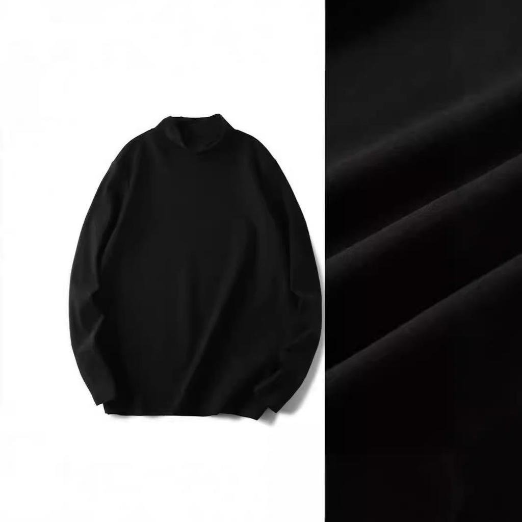 Unisex Thermal Half-Turtleneck Long Sleeve Tee for Autumn/Winter