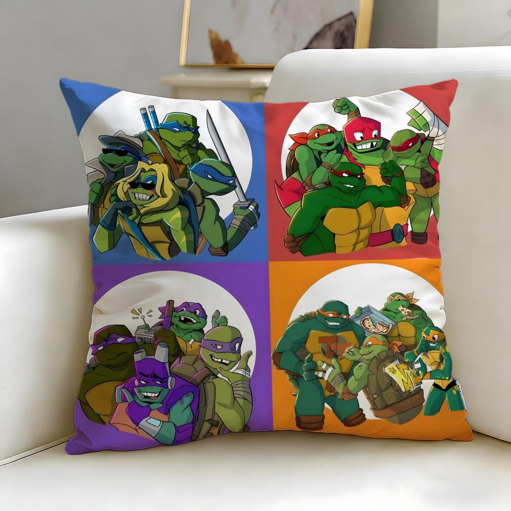 Cartoon Teenage Mutant Ninja Turtles Cushion Cover Soft & Easy-Wash Pillow Case – Versatile for Couch, Bed, Travel and Office