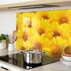 Kitchen Multifunctional Decorative Tempered Glass Board Sunflowers 80X52 Cm
