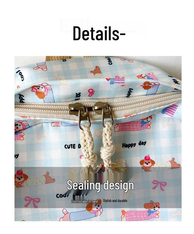 Niedlicher Rucksack im japanischen Stil mit Welpen- und Katzenmotiv für Schülerinnen – Perfekt für die Schule oder Universität