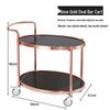 2-Tier Rose Gold Stainless Steel Serving Cart