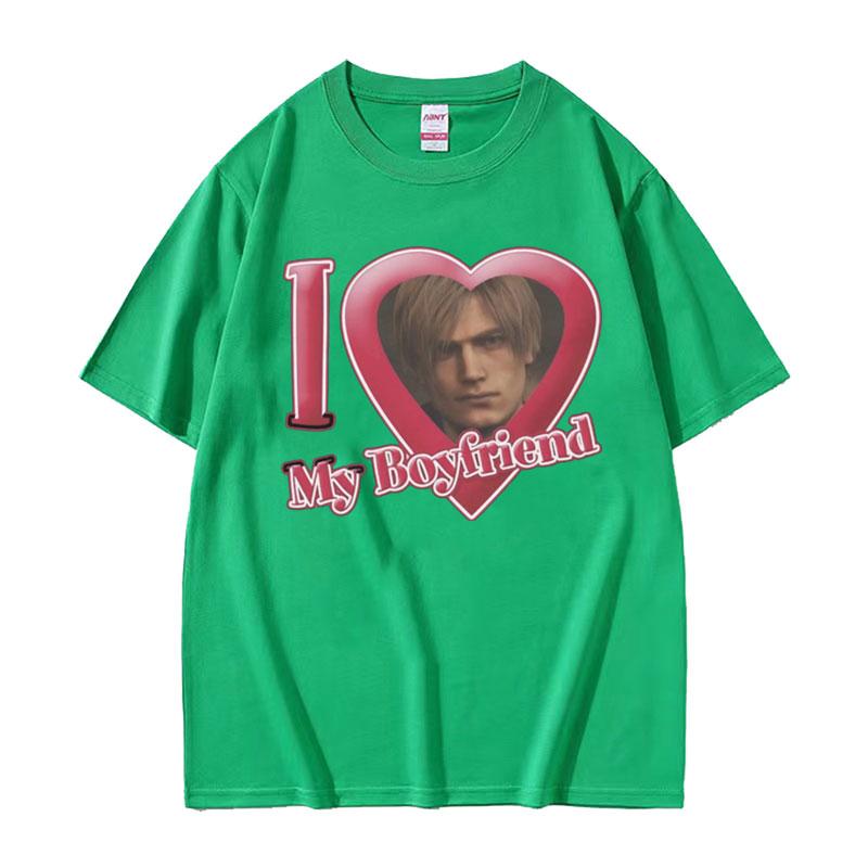 I Love My Boyfriend Leon S Kennedy Graphic Tshirt Unisex Womens Harajuku Cool Fashion T Shirt Male 100 Cotton Oversized Tshirts