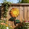 Sunflower Metal Wall Art Decorative Sculpture Iron Craft Minimalist Style Modern Home Wall Hanging Indoor Outdoor Ornament