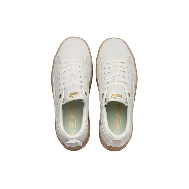 New PUMA Smash Platform Frill 'White Gold' Women's 366928-04