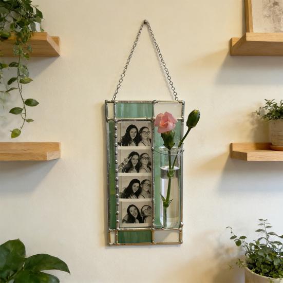 Propagation Frame Hanging Plant Propagation Frame with Glass Tube Resin 8x4 Picture Frames for 2x6 Photo Strip Hydroponic Plant Holder for Window Wall