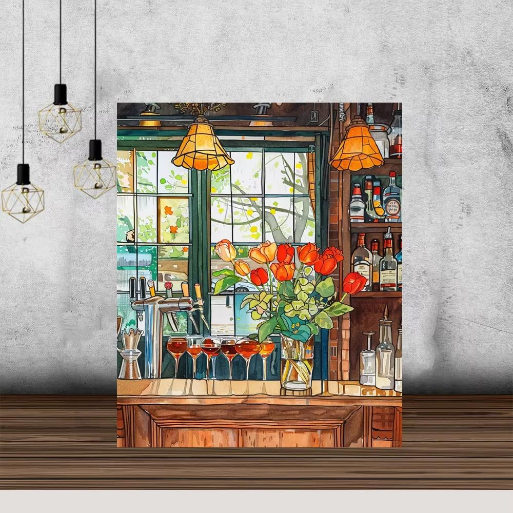 Flower 5D DIY Diamond Painting Landscape Diamond Embroidery Cross Stitch Set Full Round Diamond Mosaic Home Wall Decoration Gift