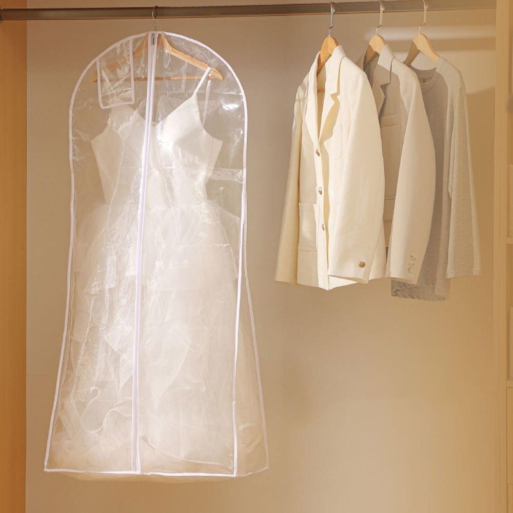 1Pcs Transparent Wedding Dress Dust Cover Double-sided Long Clothes Protector Case Home Wardrobe