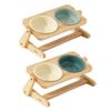 Elevated Cat Ceramic Bowls Tilted Raised Pet Bowl Adjustable Height Dog Food Bowls Feeding Bowl Dog Dish Feeder for Cats Pets