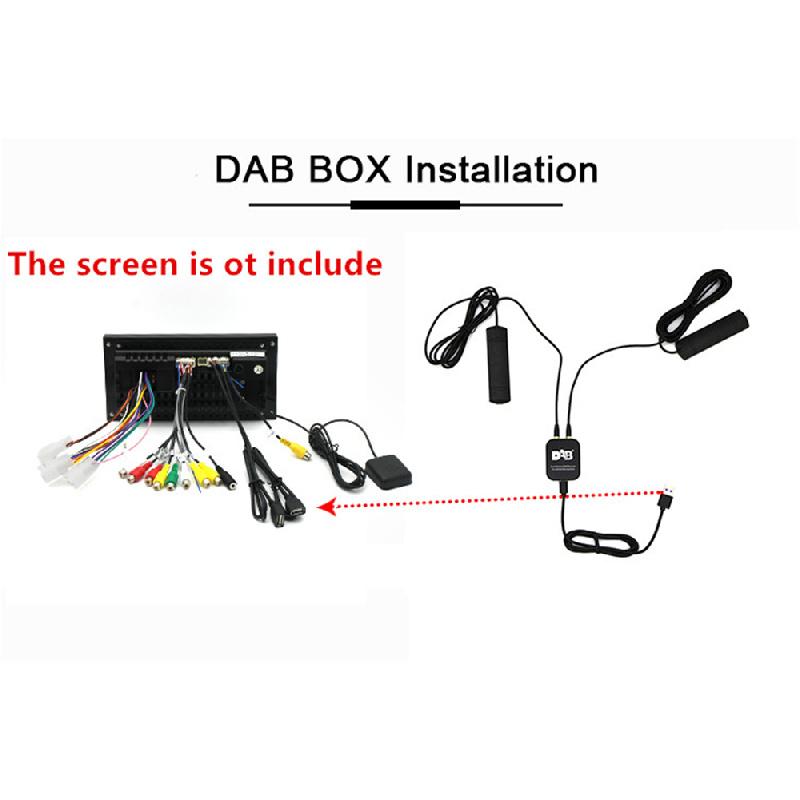 Car Digital Dab+Adapter Tuner Dualantennas Audio Radio Box Usb Receiver Antenna
