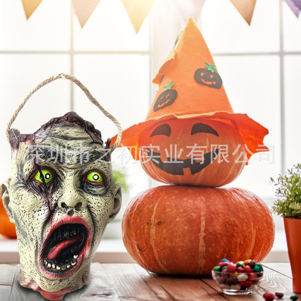 Halloween candy gift bag, festive atmosphere children's tote bag, scary hanging gift bag, home decoration prop