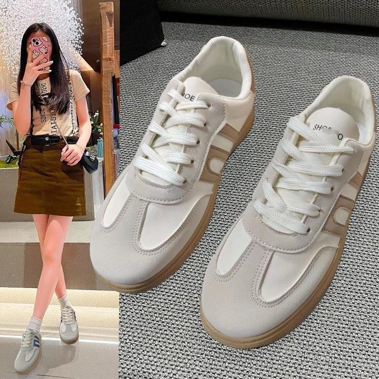 Autumn Retro German Training Shoes 2025 New Platform White Shoes Women's Versatile Flat-bottomed Sports and Leisure Board Shoes Ins Tide