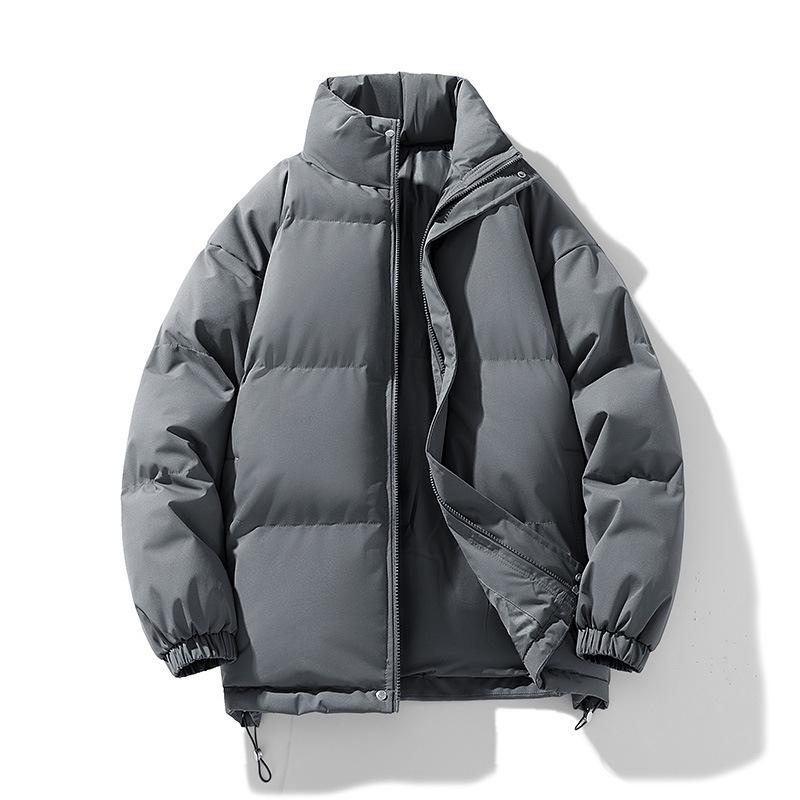 Men's 2025 Stand Collar Cotton Puffer Jacket - Winter Warm, Thick, Solid Color, Casual Coat