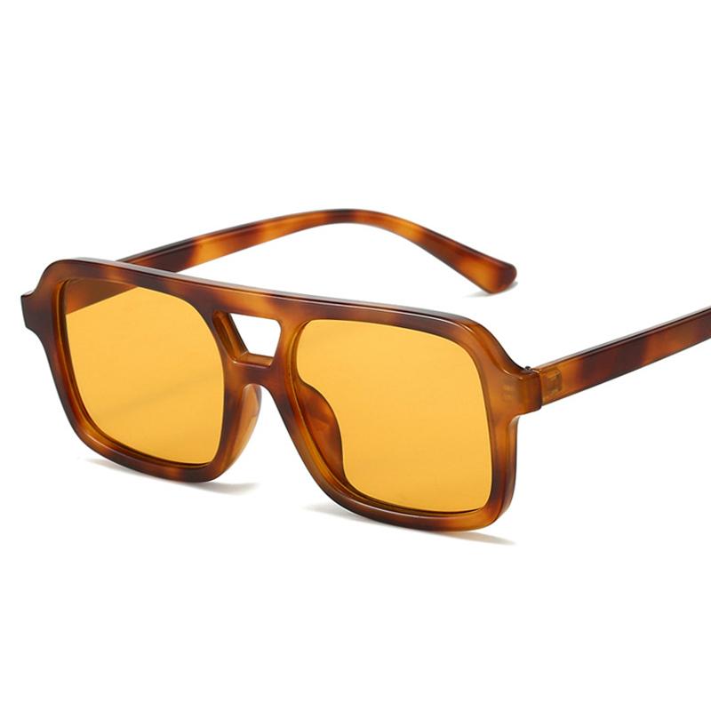 Fashion Double Bridges Square Sunglasses Women Clear Ocean Gradient Lens Eyewear Trending Brand Designer Sun Glasses Oculos