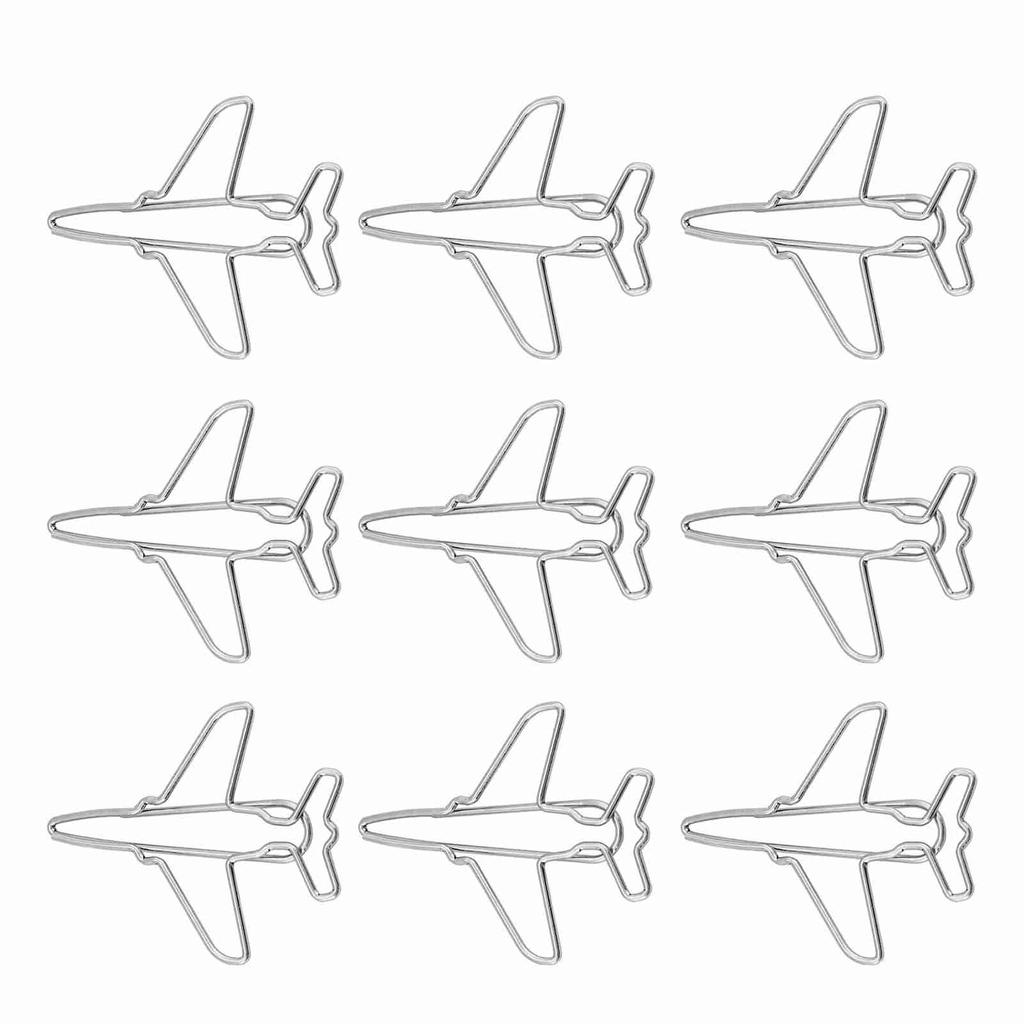 10pcs Airplane Shape Paper Clips Bookmark Marking Document Organizing Clip Stationery Supplies