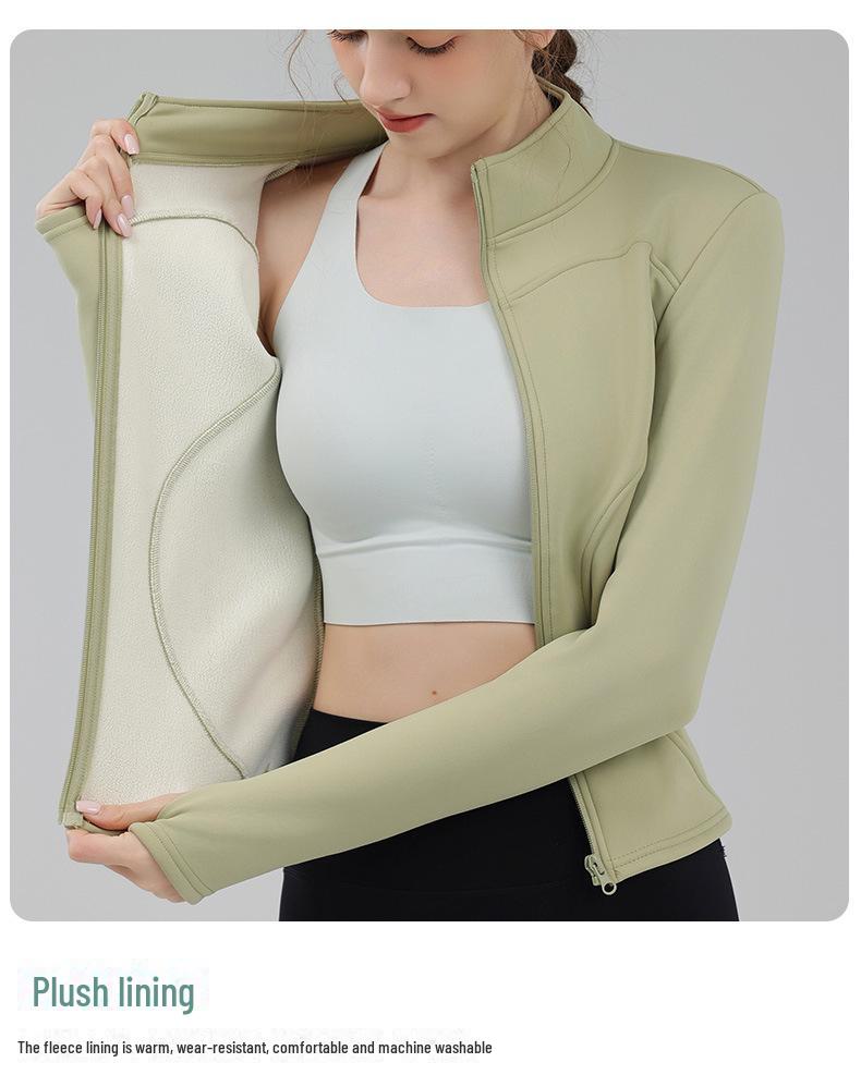 Jachetă de catifea cu guler înalt și fermoar: Sporturi de iarnă și Fitness Mânecă Lungă Slim Fit
