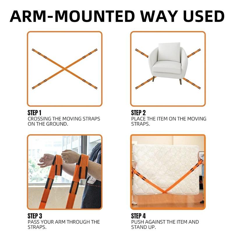 1/2/6 ks Nylonové popruhy pro stěhování nábytku, popruhy pro nošení předloktím, lano pro zvedání, vysoce odolný stěhovací pás na nábytek, lana, zvedací šňůra, nástroj