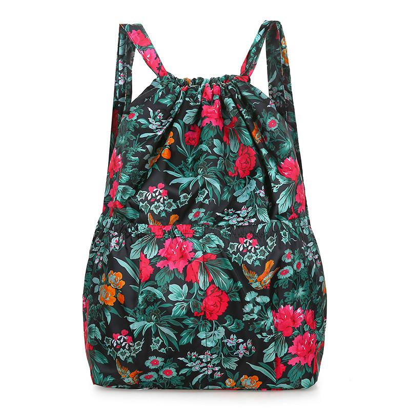 Leichter Nylon-Rucksack mit Kordelzug und strapazierfähigem Stoff für Reisen und den täglichen Gebrauch
