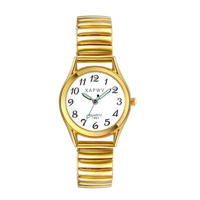 Popular and Stylish Watch with Elastic Analog Perfect As a Gift for or Women's Strap, Display, Waterproof, Gold, Birthdays, Anniversaries, Christmas,