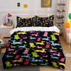 Colorful Dog Pattern Set Multiple Sizes Kid'S And Adults' Bedroom Exquisite 3Pc Bedding Set, Gift