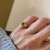 Medieval Emerald High-end Engraving Little Finger Tail Ring Light Luxury Women's Tail Ring