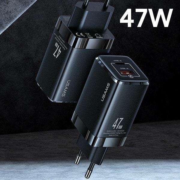 USAMS Land. Network. T41 Usb-C+Usb Gan 47Wpd+Qc (OnlyHead) Fast Charging White/White Cc137Tc02 (Us-Cc137)