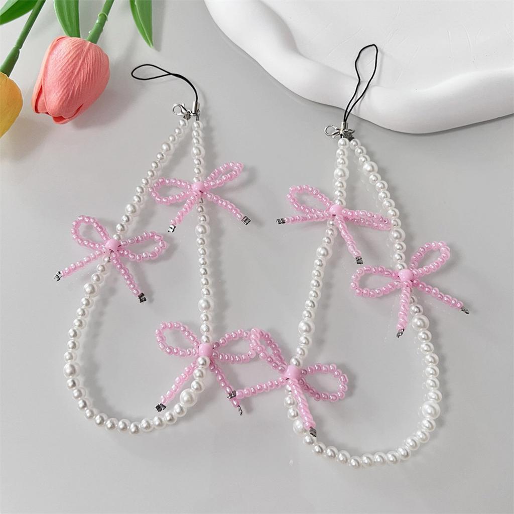 Acryllegierung Perlen Schmetterling Mobile Anhänger Blickfang Schleife Schlüsselanhänger Bunte Handy Dangler Ornament für Frauen